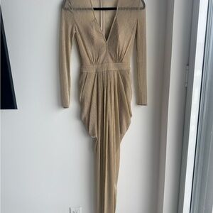 House of CB Gold Long Sleeve Dress